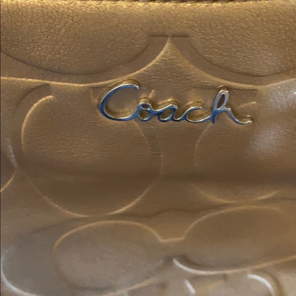 Used Coach gold tote plus wristlet - Picture 2 of 10